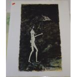 Michele MAINOLI, 1966 (1927-1991) Nackte mit Regenschirm, Litho, BG 56x45 cm