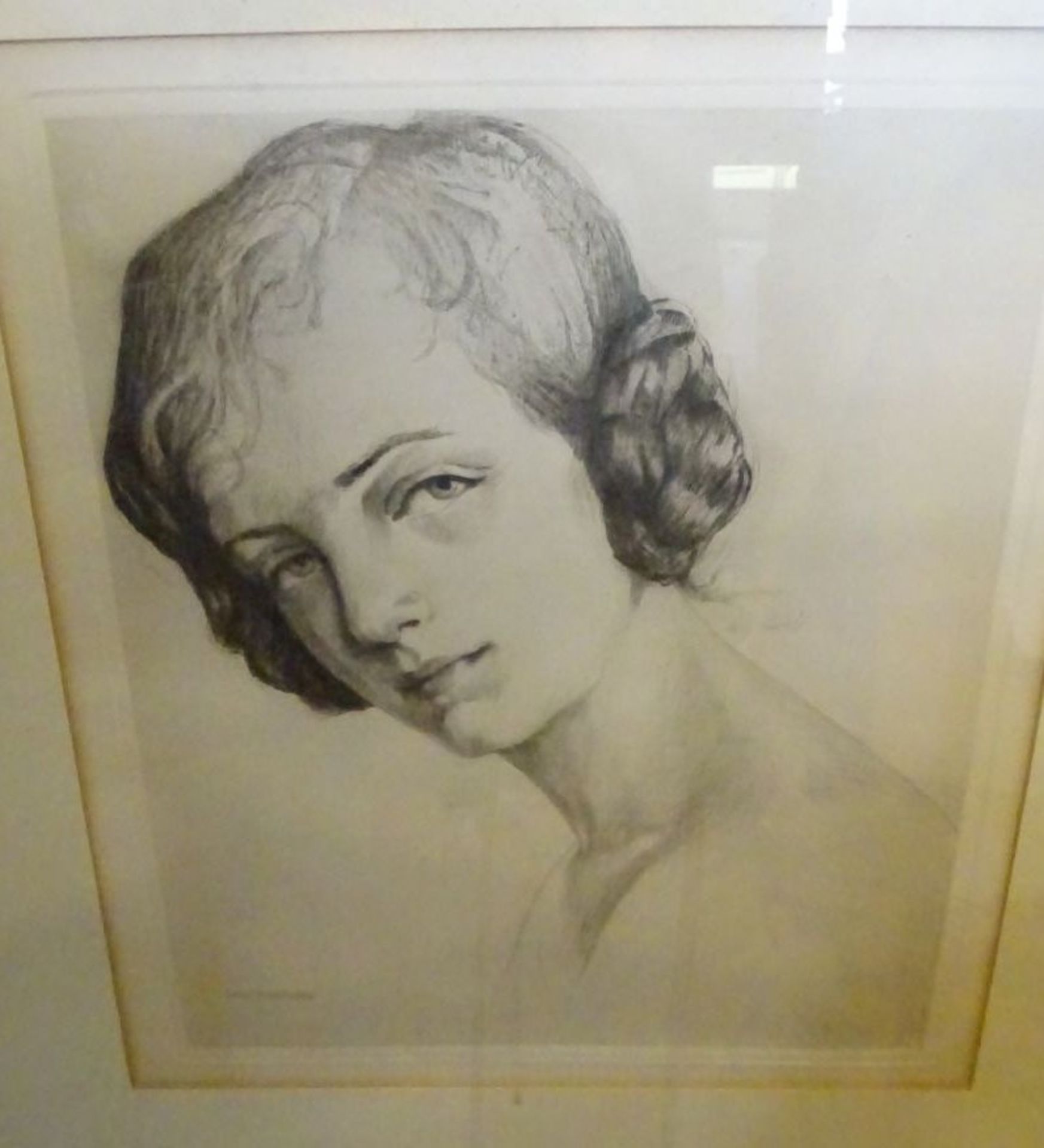 Max BRÜNING (1887-1968) "Frauenportrait" orig. Radierung, MG 43 cm, B-36 cm, ungerahmt - Image 2 of 3