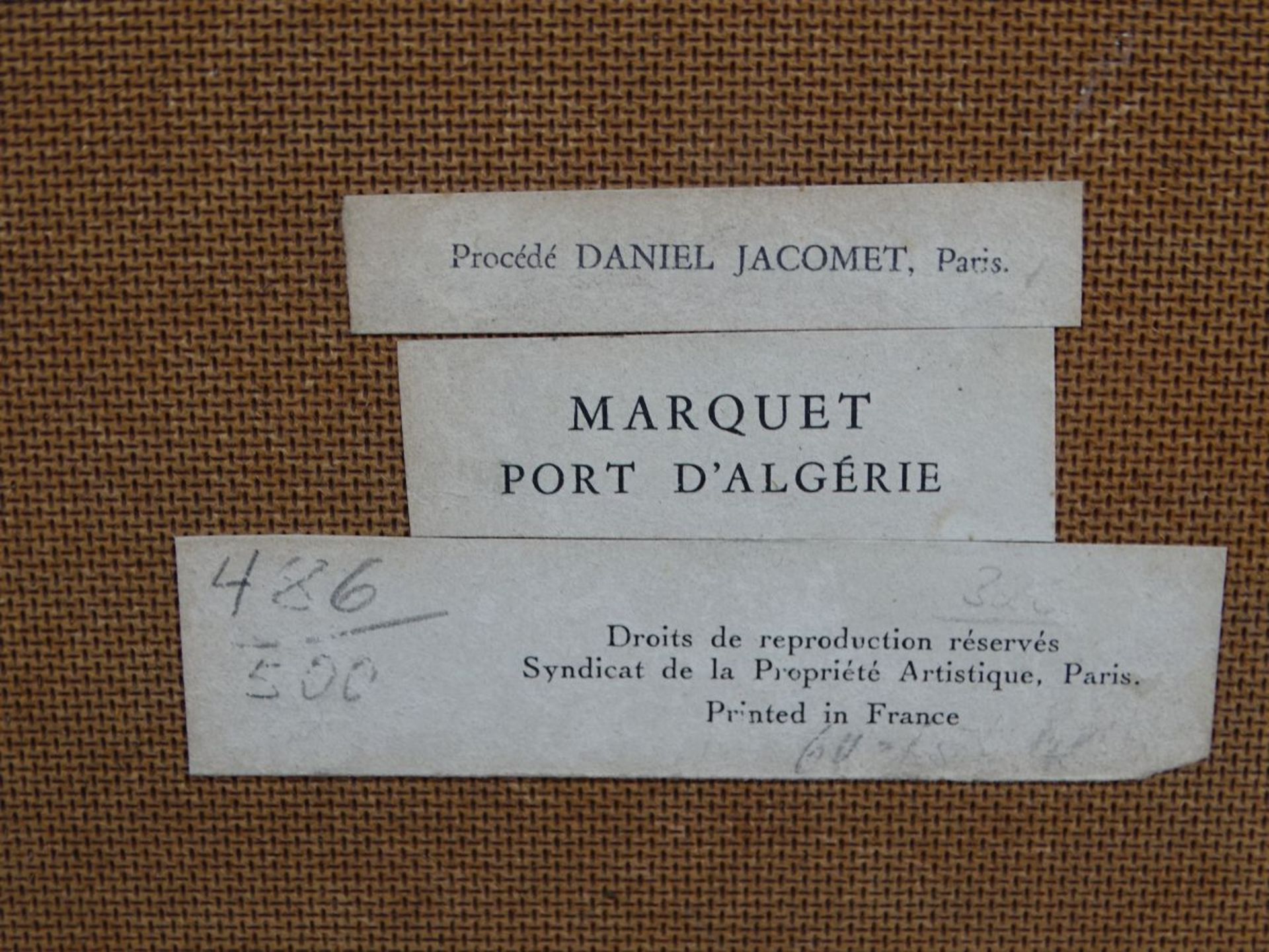 Daniel JACOMET (1894-1966) Kunstdruck "Marquet, Port de Algerie", gerahmt, RG 40x61 cm - Image 5 of 5