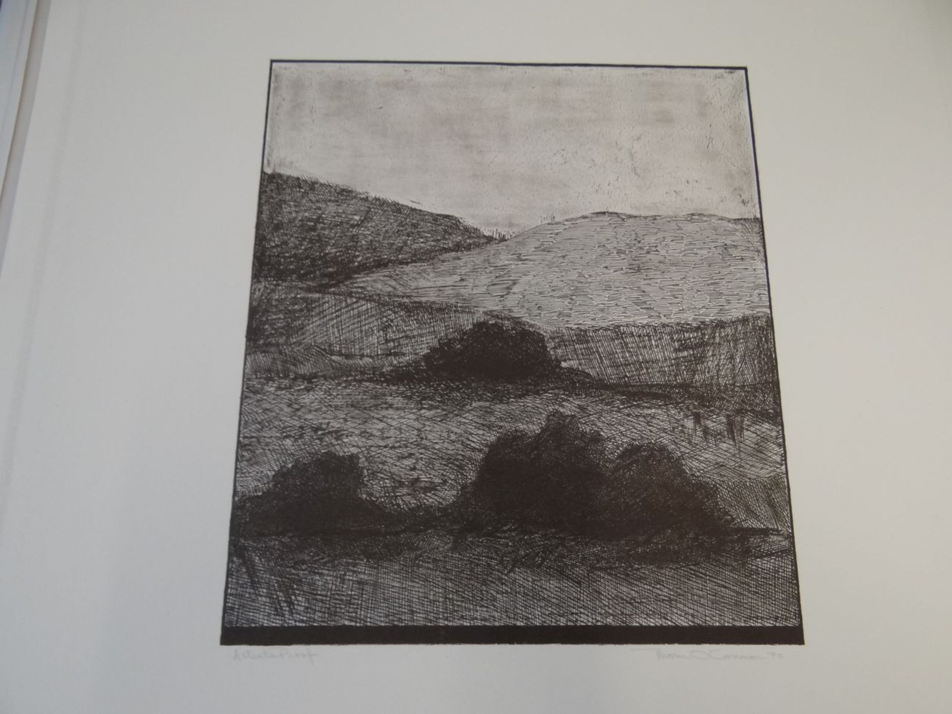 Thom. O'Connor, 1970 "Landschaft" Lithografie E.A proof, BG 55x45 cm - Image 2 of 4