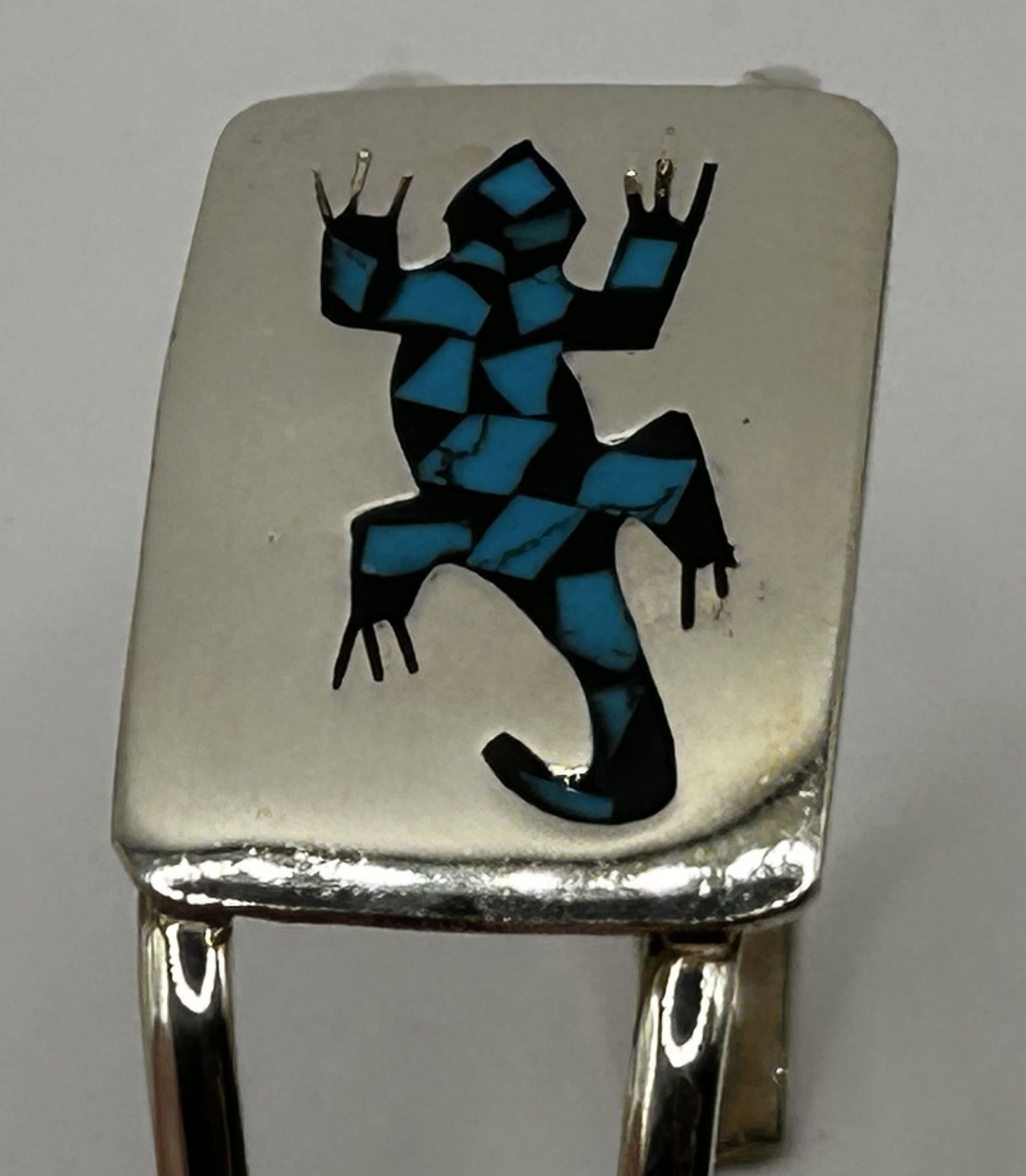 Armspange mit  eingelegten Salamander, Alpacca - Bild 2 aus 3