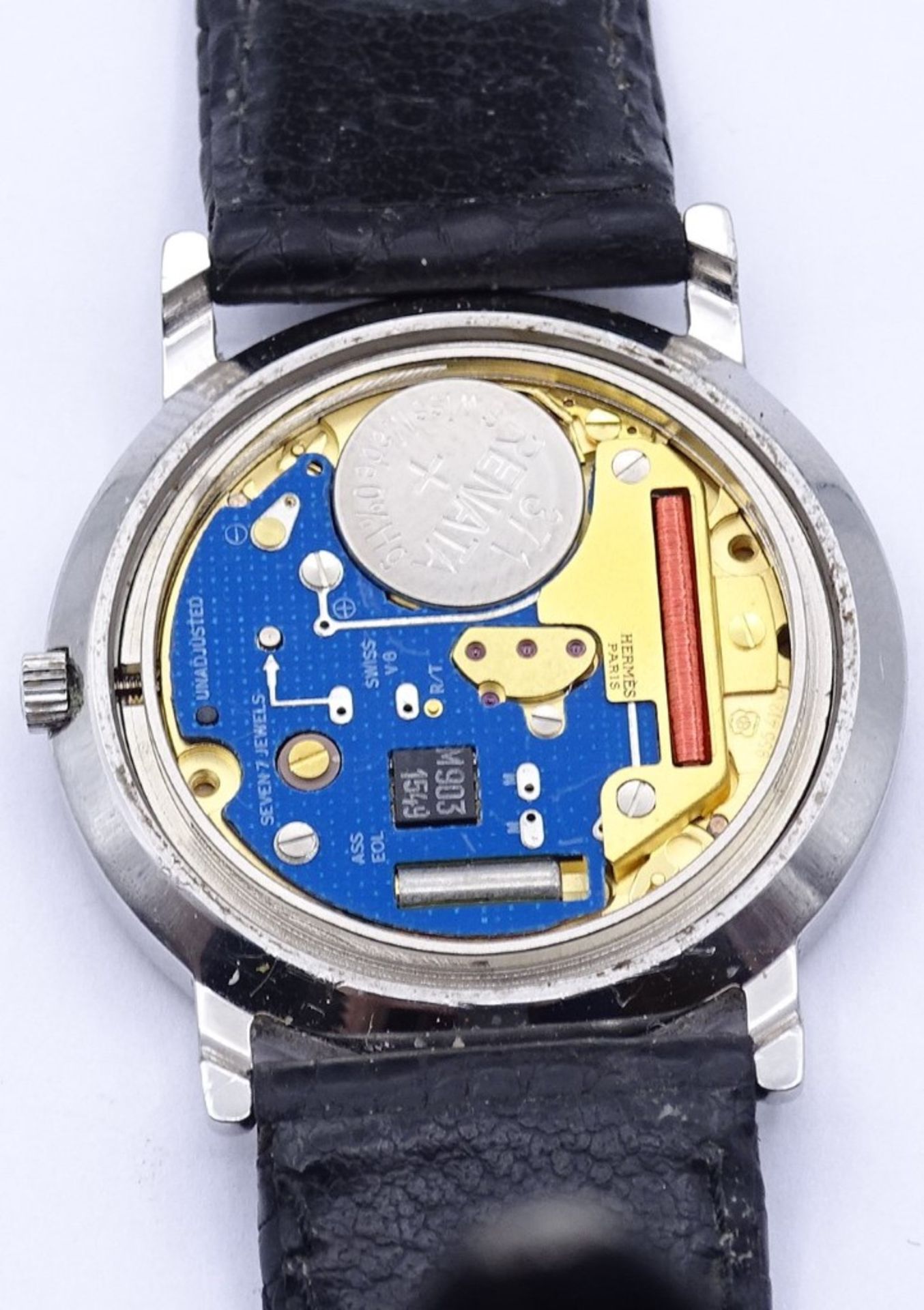 Armbanduhr "Hermes",Paris, Mod.Sellier,Stahl/Gold, Quartzwerk, D-32mm, ETA Werk 955412, Funktion ni - Image 4 of 6