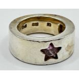 Silberring-925- mit pinken Stern, RG 53, 14,9 gr