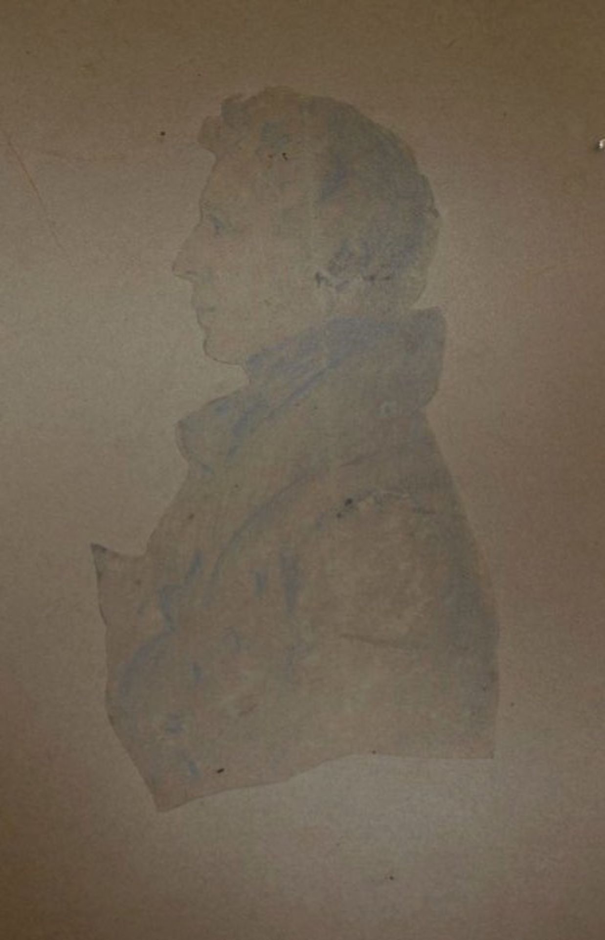 Biedermeier-Seitenportrait eines jungen Mannes, verso beschriftet, ger/Glas, RG 21x19 cm - Image 2 of 4