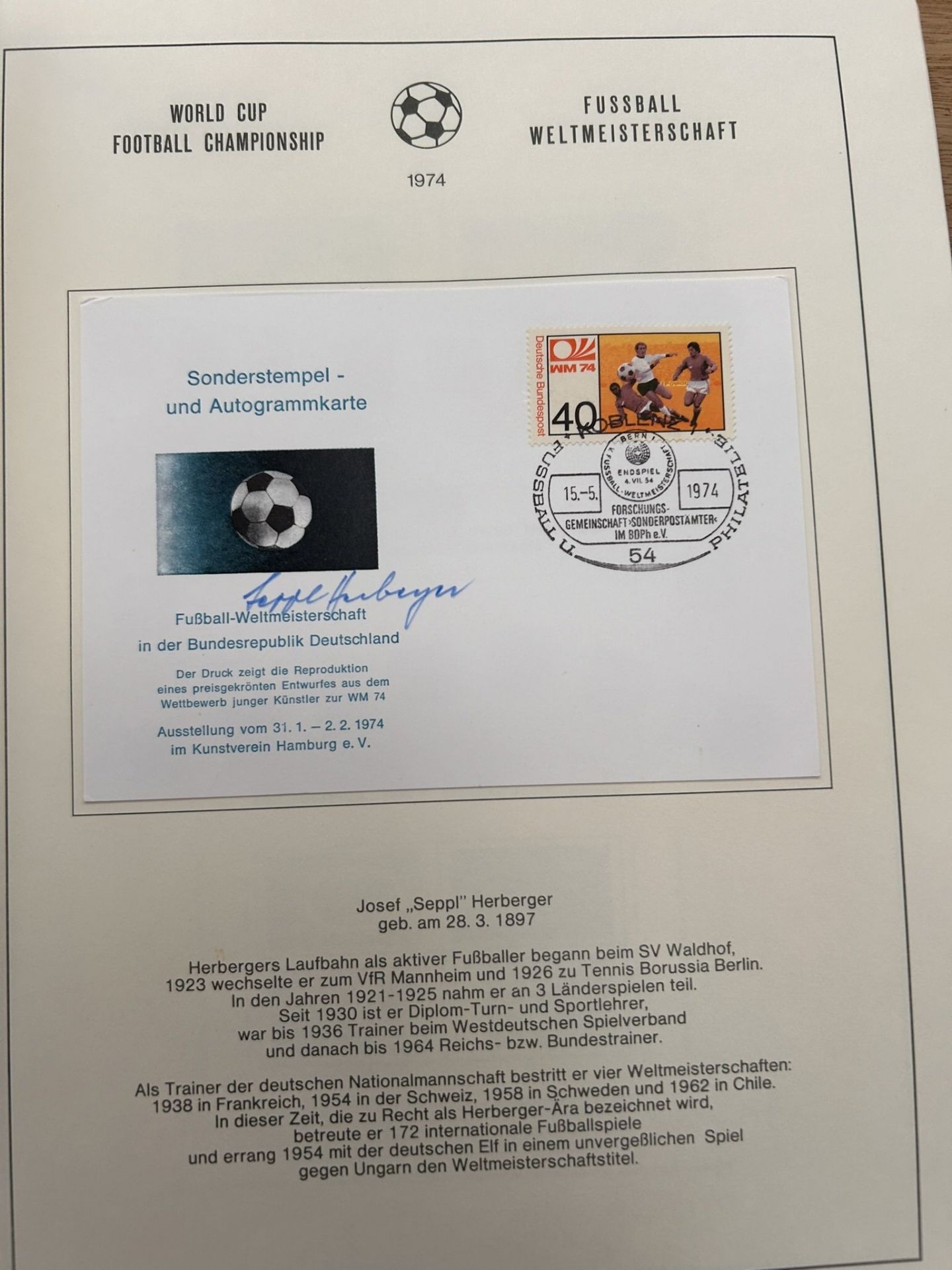 sehr umfangreiches Album "Fussbal WM 1974" selbst zusammengestellt 1975 mit Briefmarken, Münzen, mi - Bild 4 aus 17