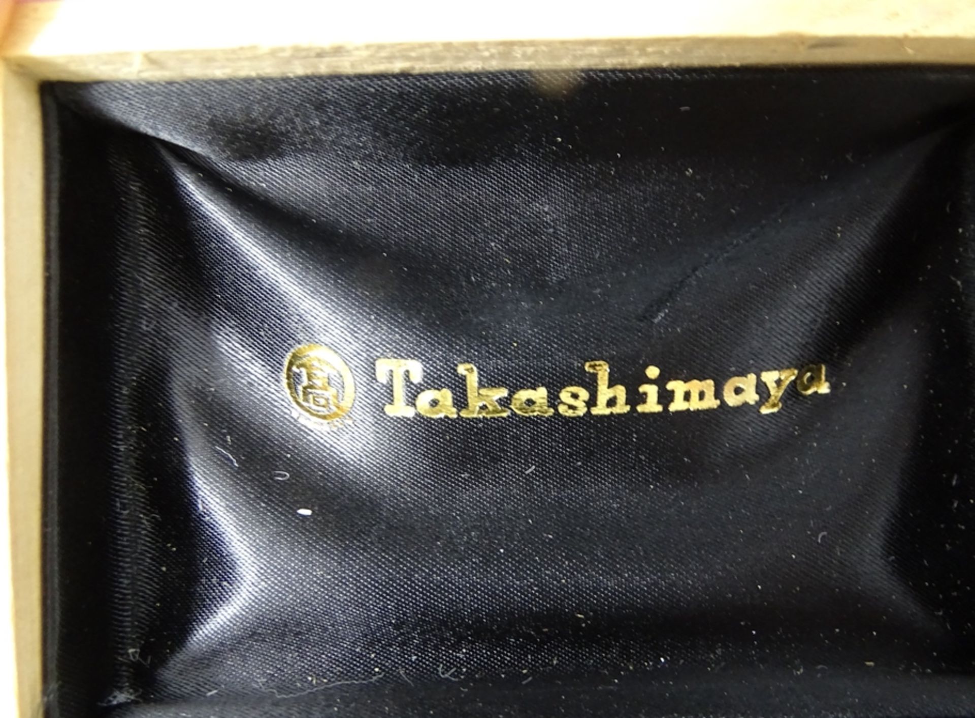 Manchettenknöpfe "Takashimaya" mit Kragenknopf, versilbert in Kasten - Bild 4 aus 4
