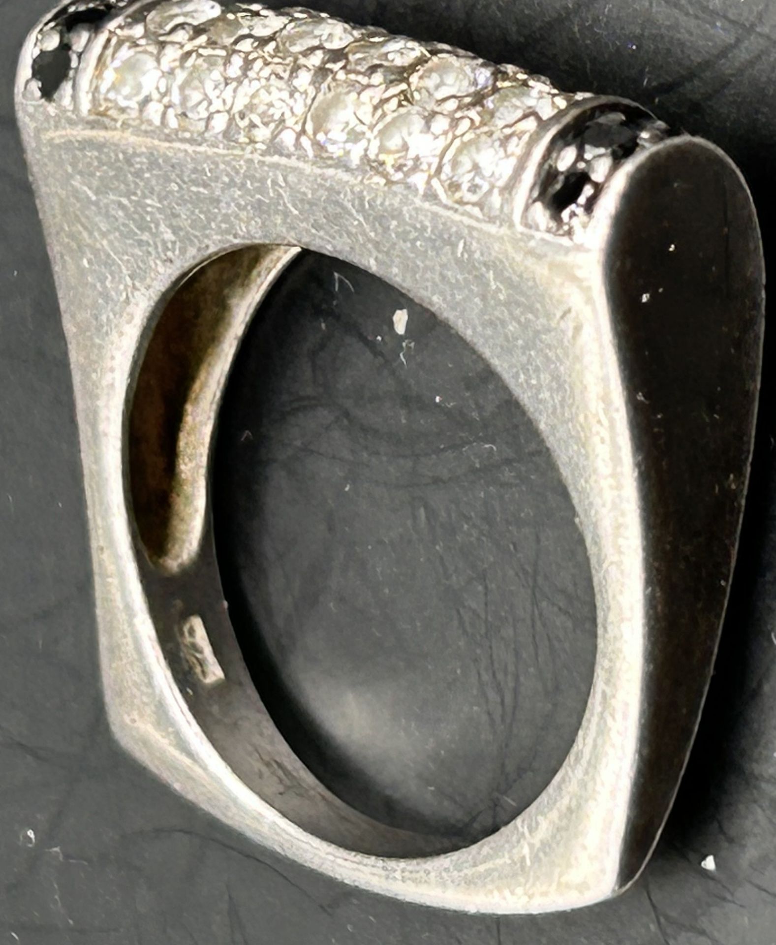 Silberring-925- mit klaren und schwarzen Steinen - Bild 4 aus 4