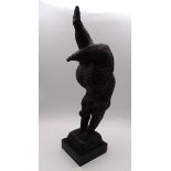 Bronze "Turnerin Handstand" auf Steinsockel, H-31cm