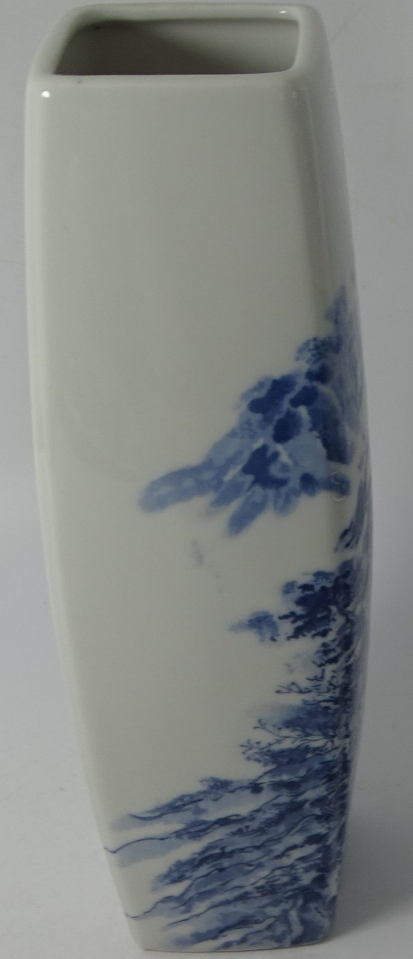 hohe schlanke China Vase mit Blaumalerei, gemarkt, H-29 cm - Image 4 of 6