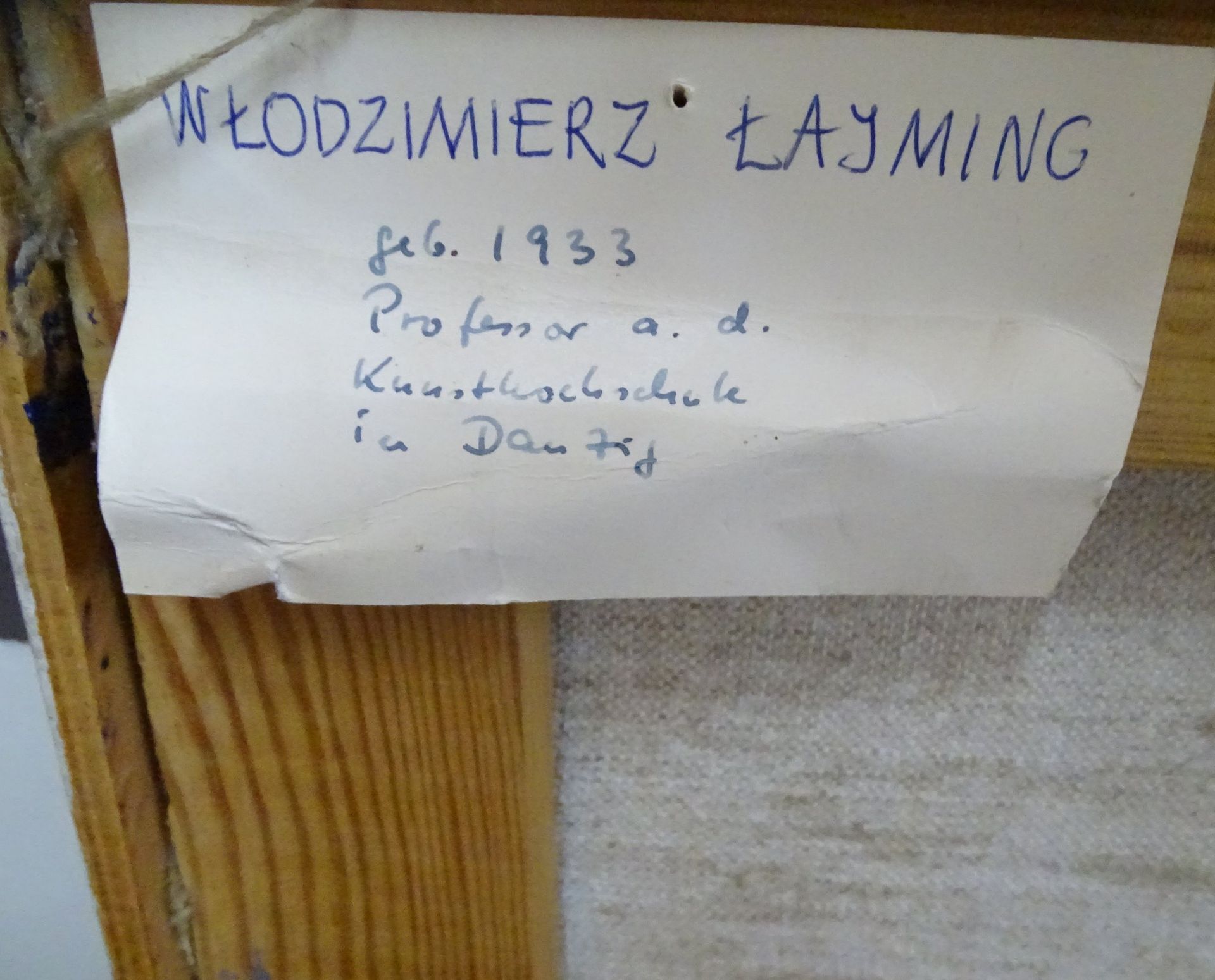 Wlodzimierz LAJMING (1933-2022) 1984, ohne Titel, verso Etiketten, Acryl auf Leinen, 75x60 cm, gera - Bild 4 aus 5