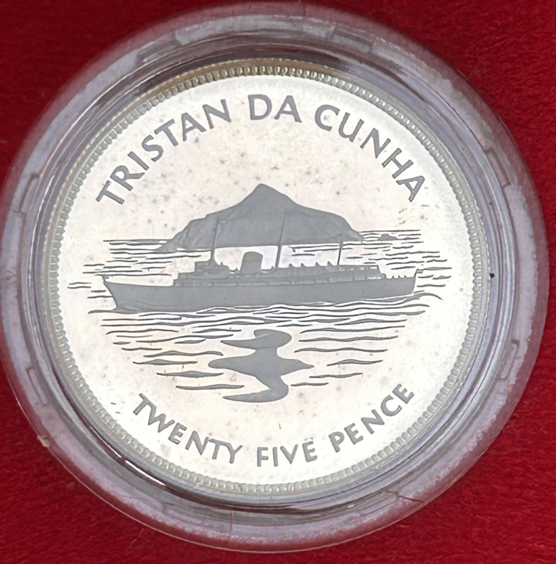 25 Pence-Elizabeth II 6. February 1977, Tristan da Cunha, boxed in OVP, Silber-925-, 28.8 gr - Image 2 of 3