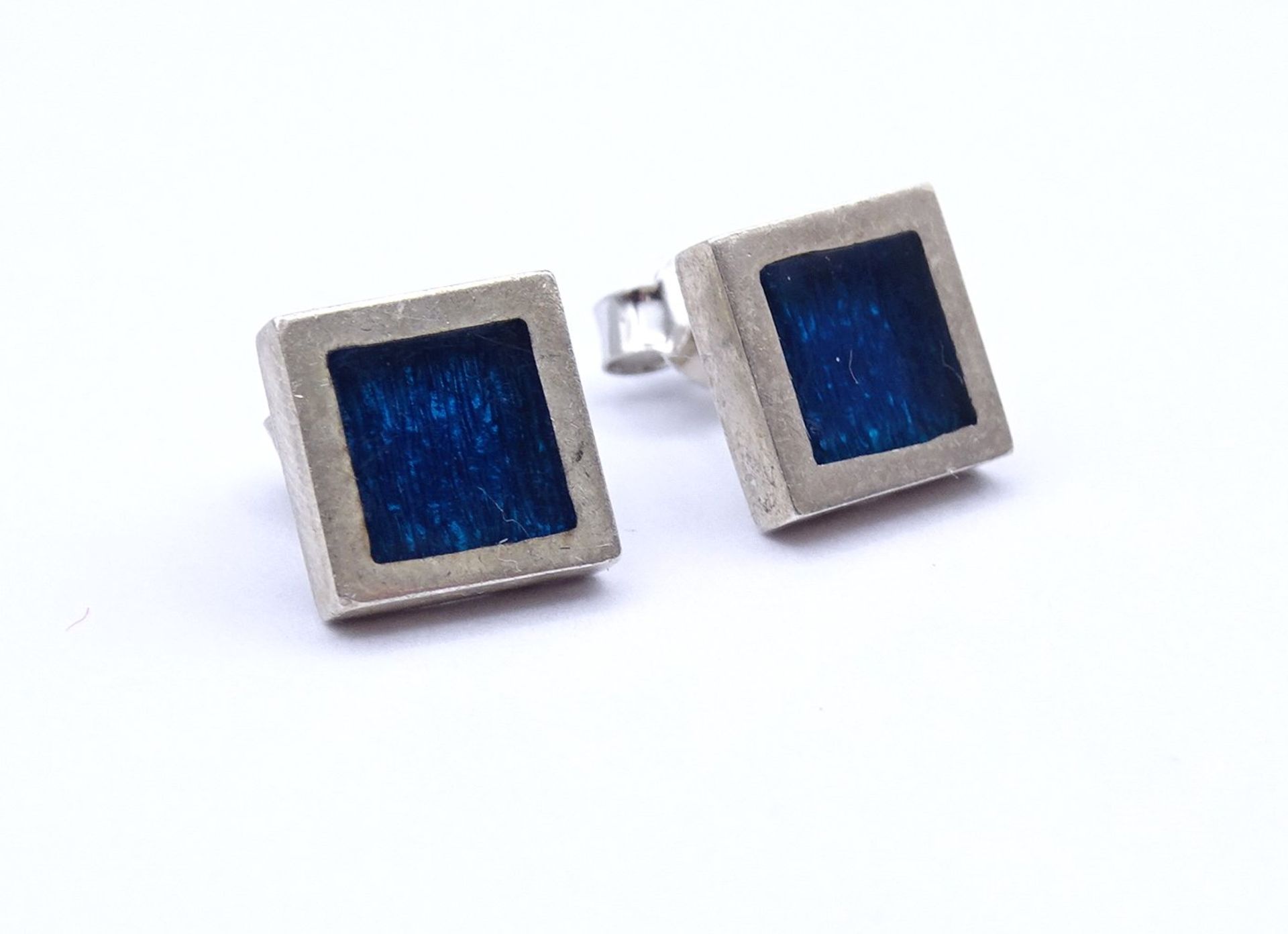 Paar Ohrstecker mit blauen Steinen, Silber 925/000, 3,6g. - Image 2 of 3