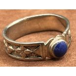 Silberring-925- mit blauen Stein, RG 62, 4,1 gr