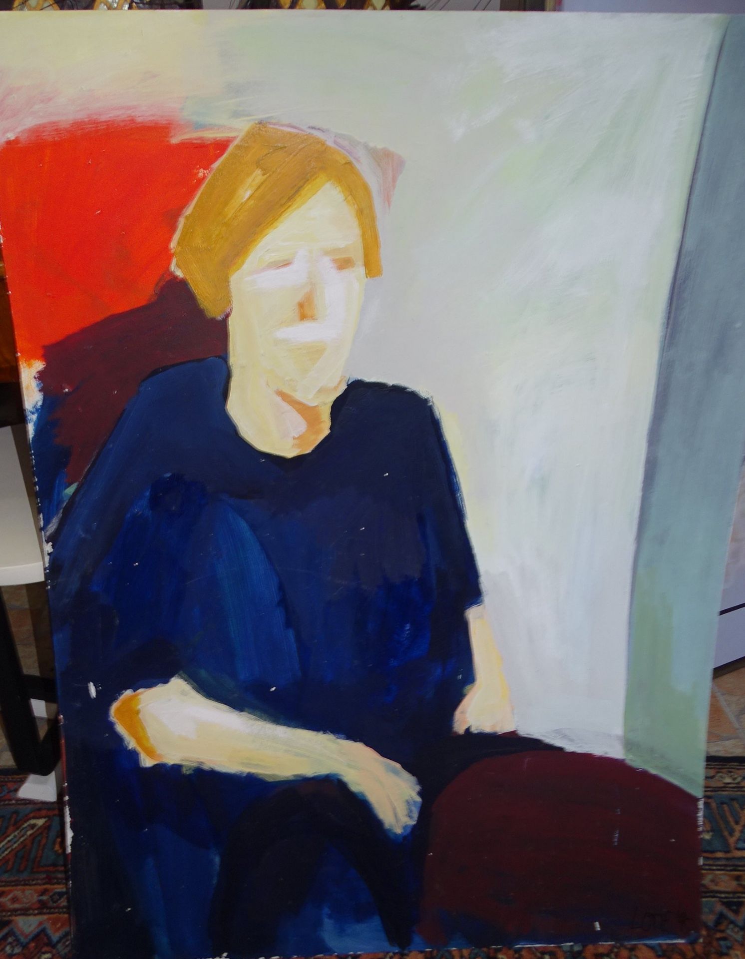 Lotte, 1995 "Frauenportrait", ÖlKarton, 100x74 cm