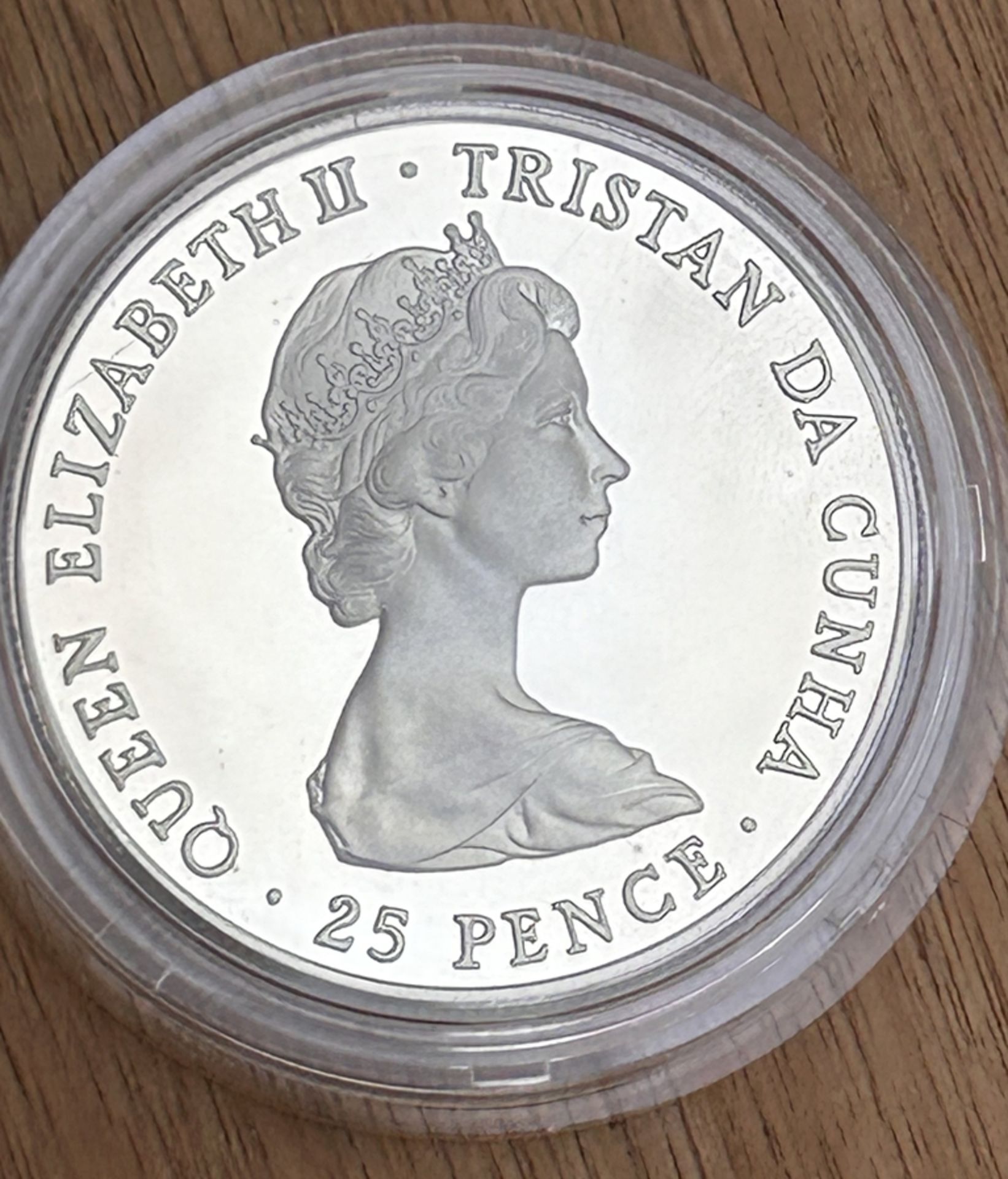 25  Pence-Elizabeth II Diana and Charles, Tristan da Cunha, boxed, 1981, Silber-925-, 28,8 gr, mit  - Bild 4 aus 4