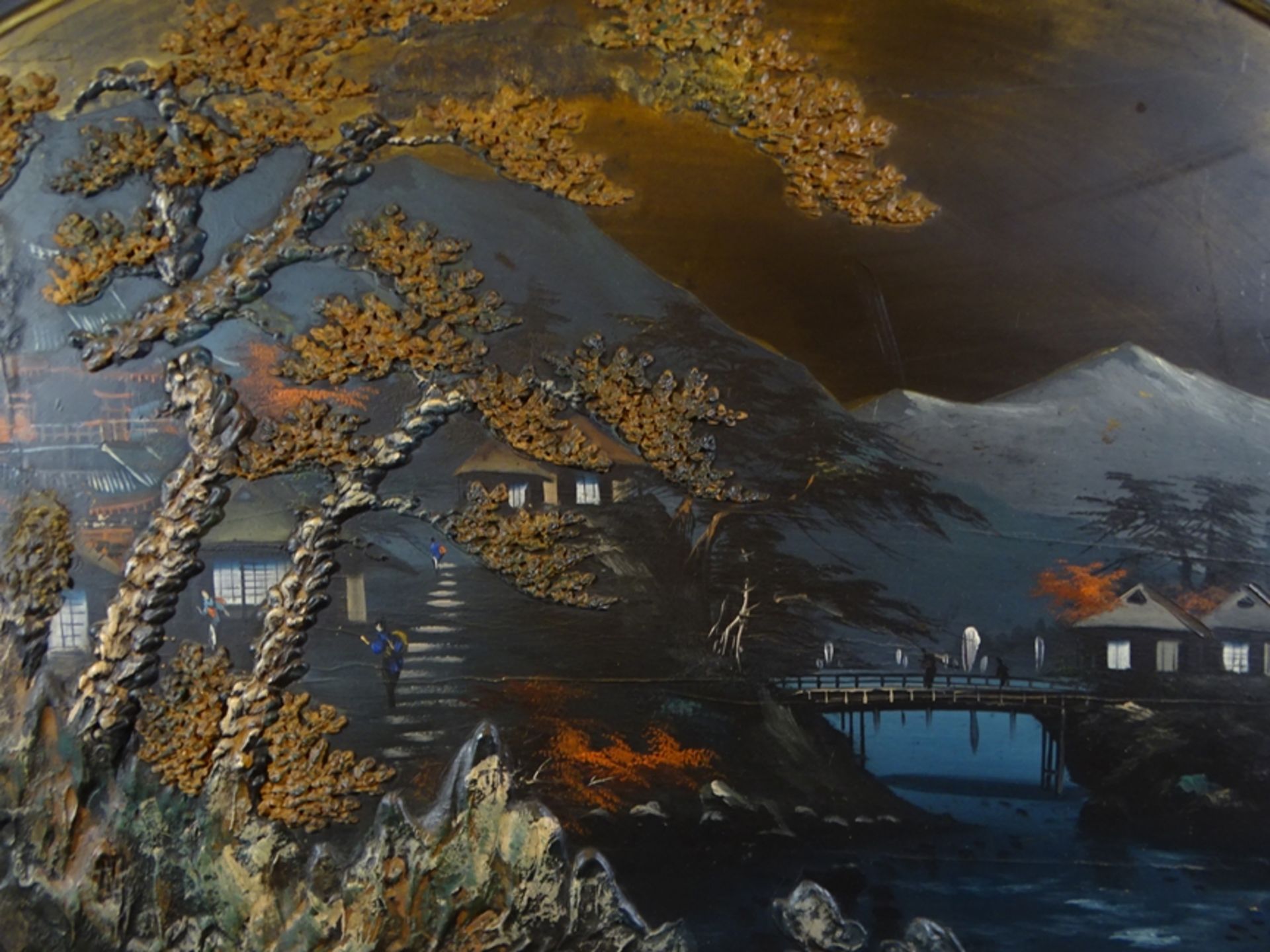 Altes Relief/ Gemälde, Landschaft, China - Image 2 of 4