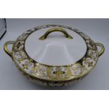 gr. Deckelschale"Noritake" Japan um 1918, Goldstaffage, H-11 cm, D-21 cm, sehr gut erhalten