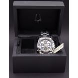 Herren Armbanduhr BULOVA, Precisionist 262 Khz, Quartzwerk, Edelstahl,D. 44mm, mit Box, Tragespuren