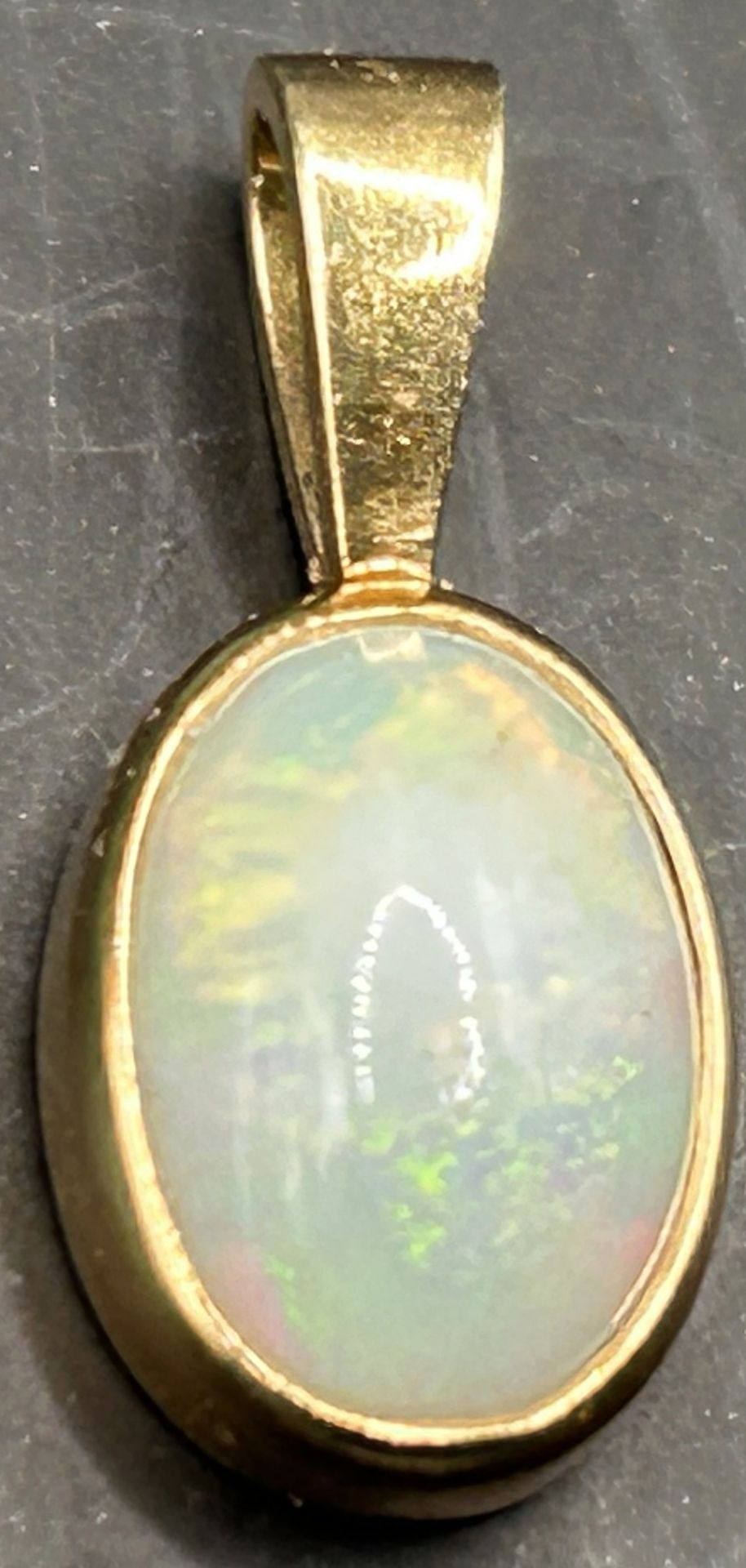 kl. Goldanhänger-585- mit Opal, 1,2 gr., L-1,9 cm - Bild 2 aus 4