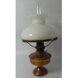 kl. Petroleum-Lampe, neuzeitlich, Kupferstand, H-33 cm