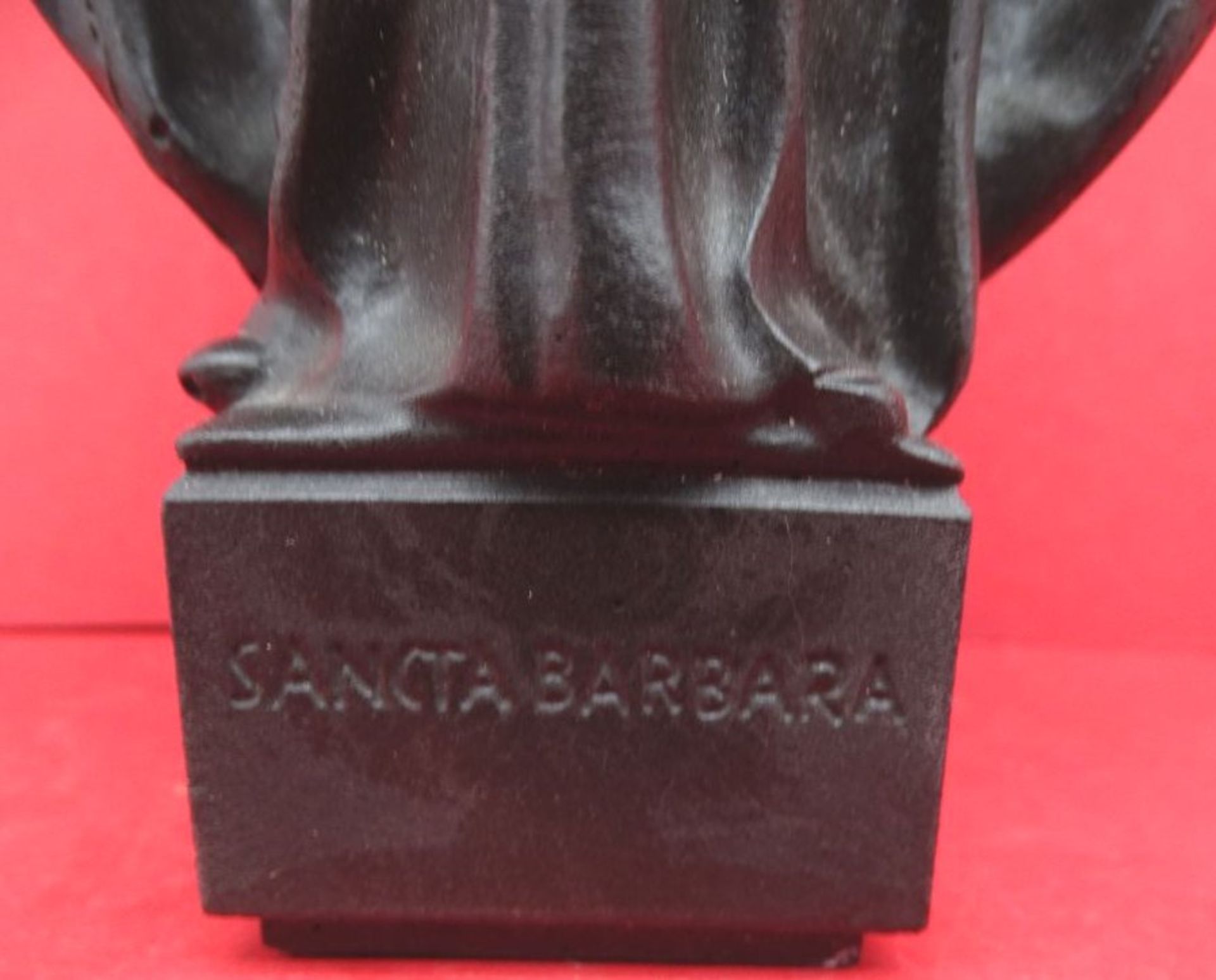 Eisenfigur "Hl. Barabara", rücks. Monogramm MH, H-36 cm - Bild 3 aus 6