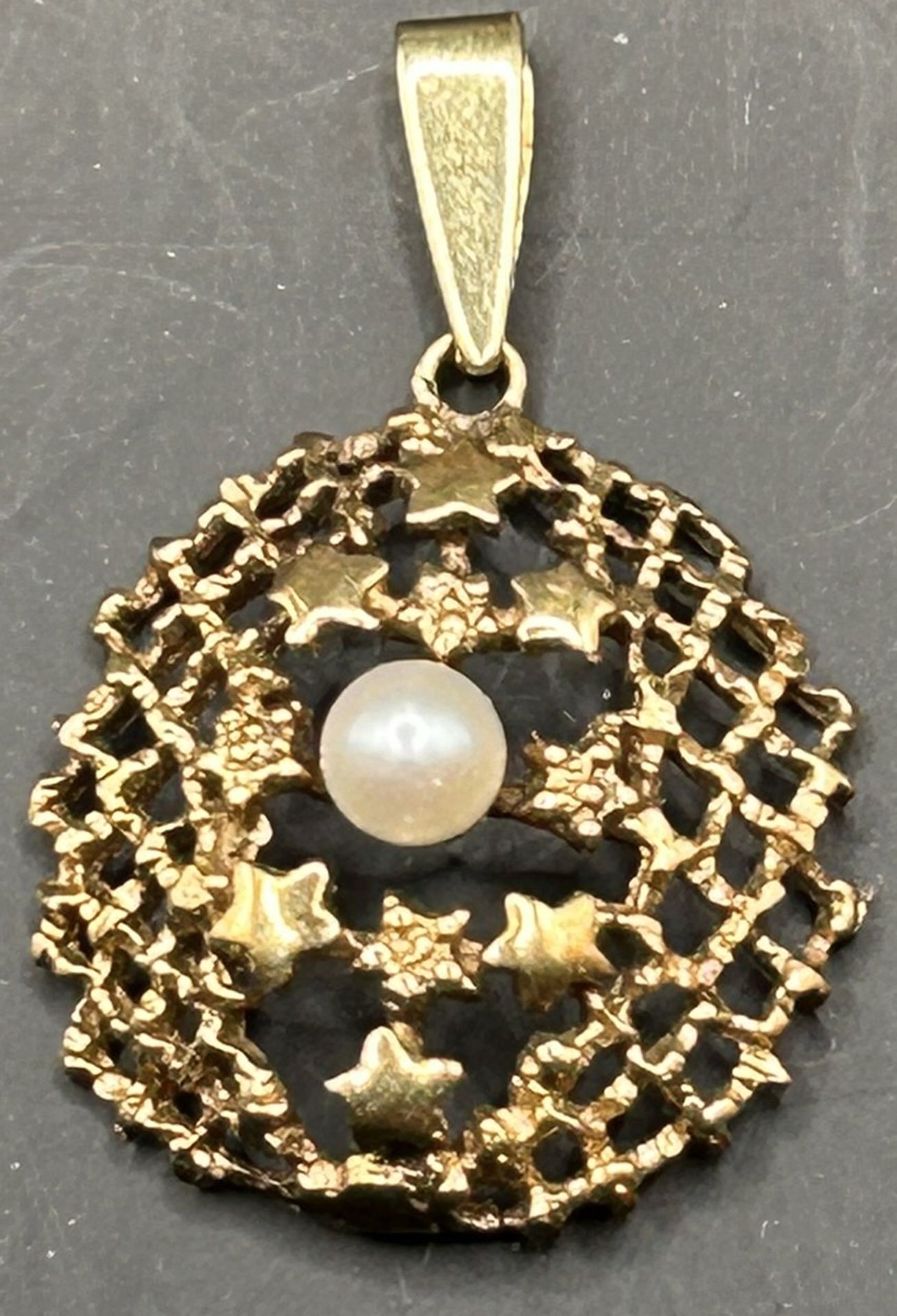 Goldanhänger-585- mit Perle, L-3 cm, 2,6 gr.