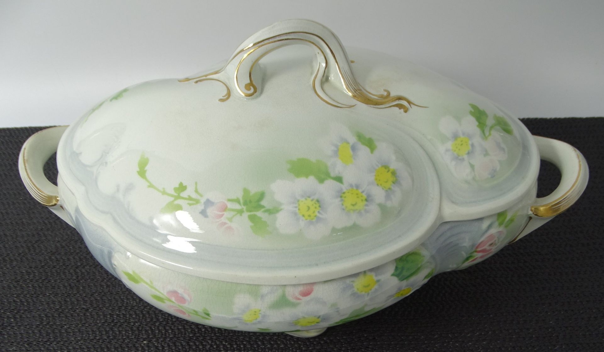 ovale Deckelterrine "Luneville" France, H-16 cm, 34x21 cm - Bild 2 aus 5