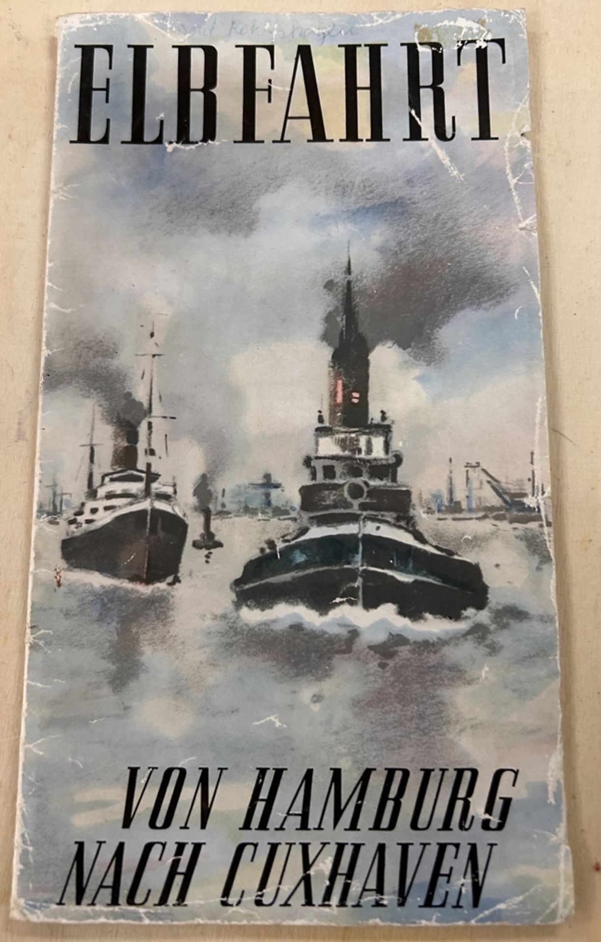 Klappkarte "Elbfahrt von Hamburg nach Cuxhaven" 50/60-er Jahre