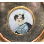 L. Scherer, Miniaturportrait einer jungen Frau, um 1850, verso bezeichnet "nach Carl von Saar" 1828