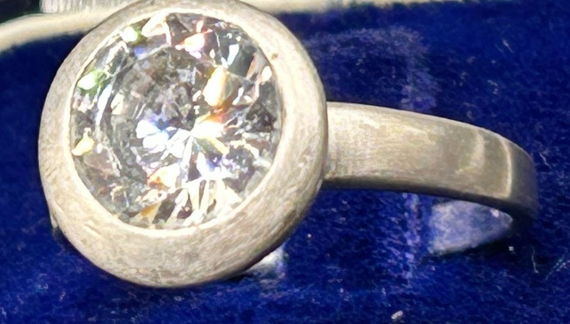 Silberring-925- mit grossen, klaren Stein, RG 61, 6 gr. - Bild 2 aus 4