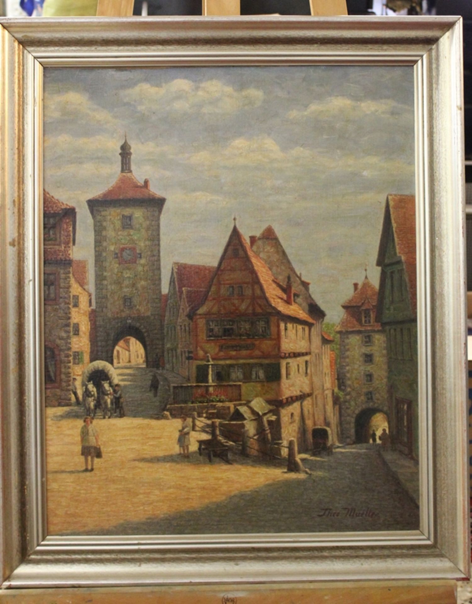 Theo. Mueller, Rotenburg o.T., Öl/Hartfaser, gerahmt, RG 72 x 60cm. - Bild 3 aus 4