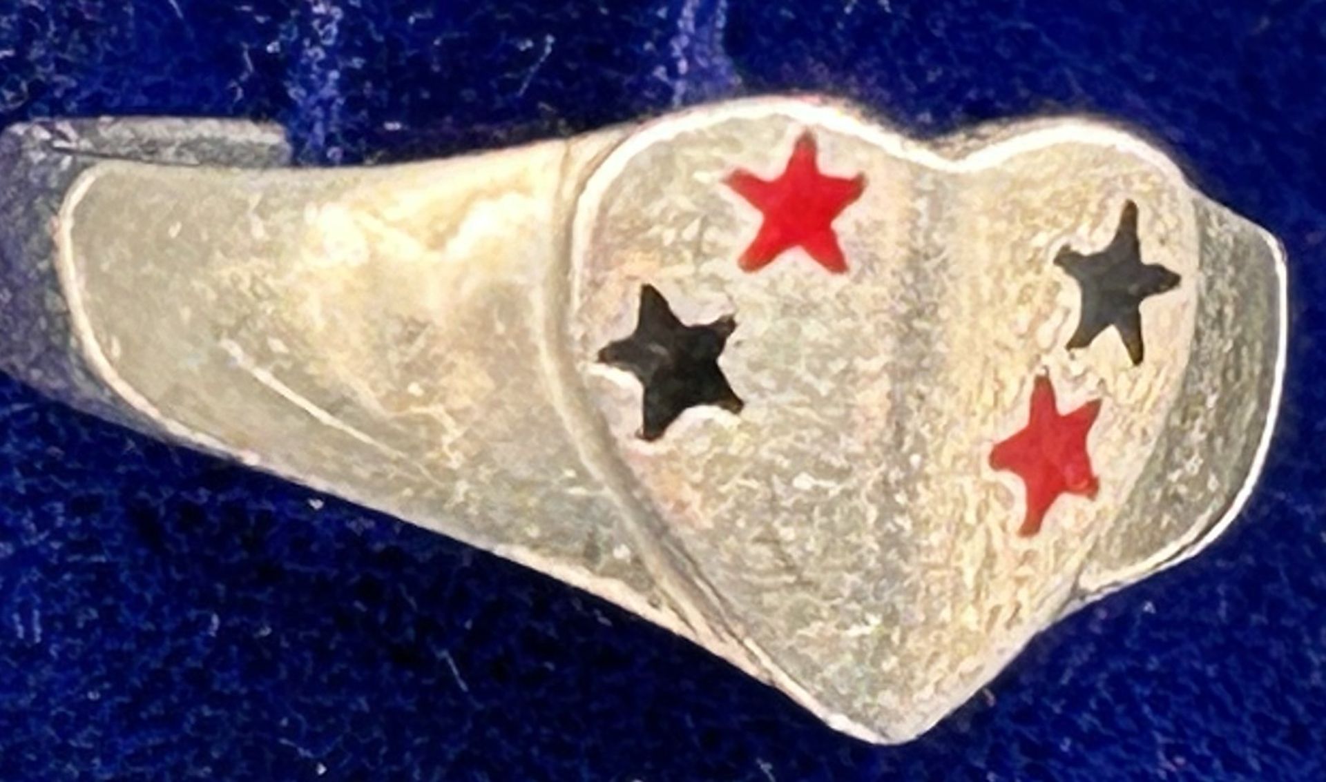 Silberring-925- mit Emaille Sternen, -925-, 4,4 gr., RG 57 - Bild 2 aus 2
