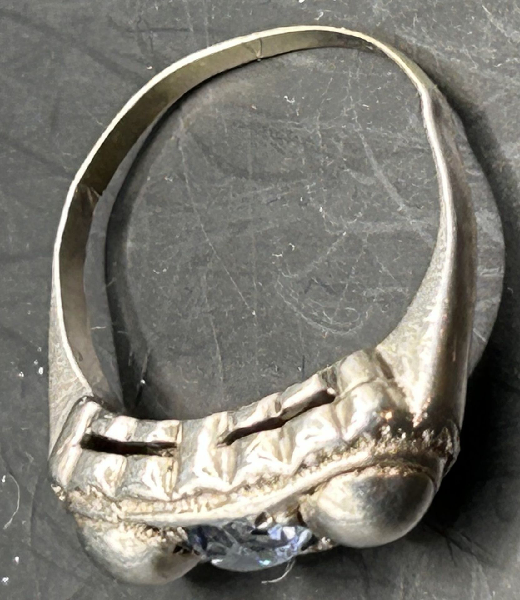Silberring-935-, hellblauer Stein, 2,9 gr., RG 52 - Bild 3 aus 3