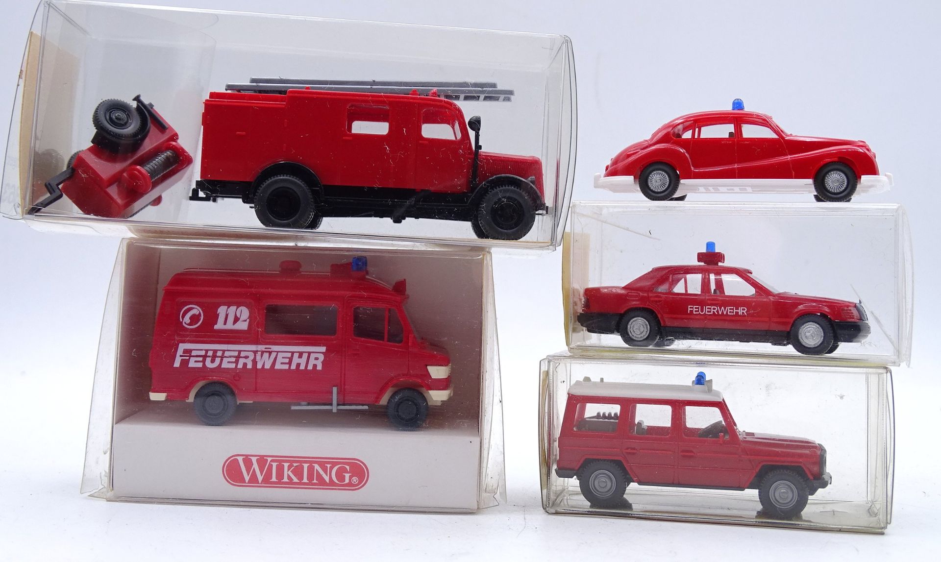 5 x Wiking Feuerwehr Fahrzeuge, OVP