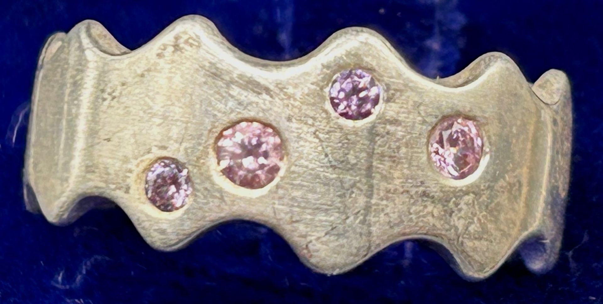 Silberring-925- mit 4 pinken Steinen, RG 56, 6,4 gr