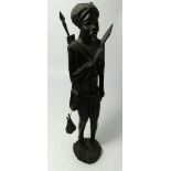 afrikanischer Krieger, Holzschnitzerei, H-31 cm