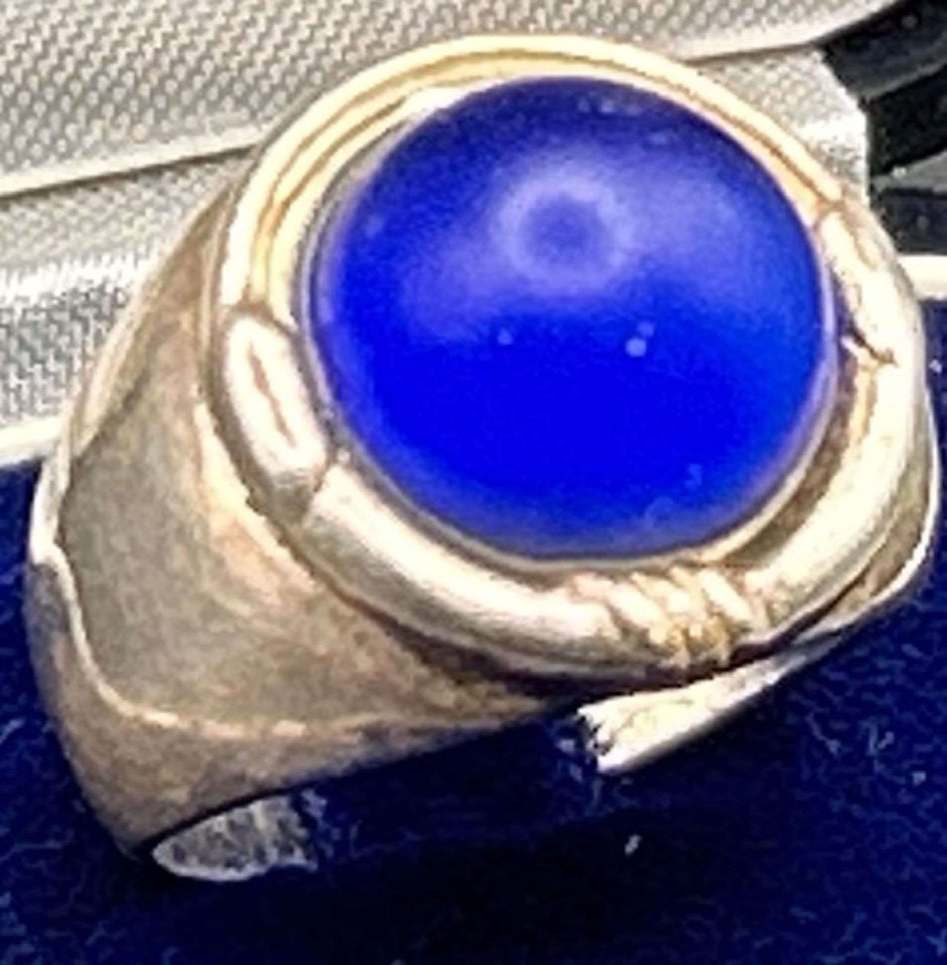 Silberring-925- mit blauen Cabouchon RG 56, 8,5 gr. - Image 2 of 3