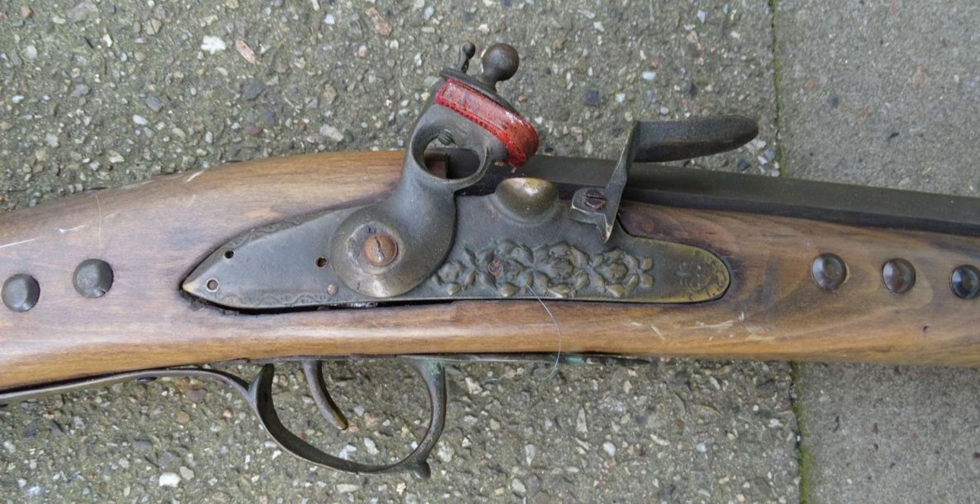 Steinschloss-Pistole, L-80 cm, wohl 20.Jhd. - Bild 3 aus 7