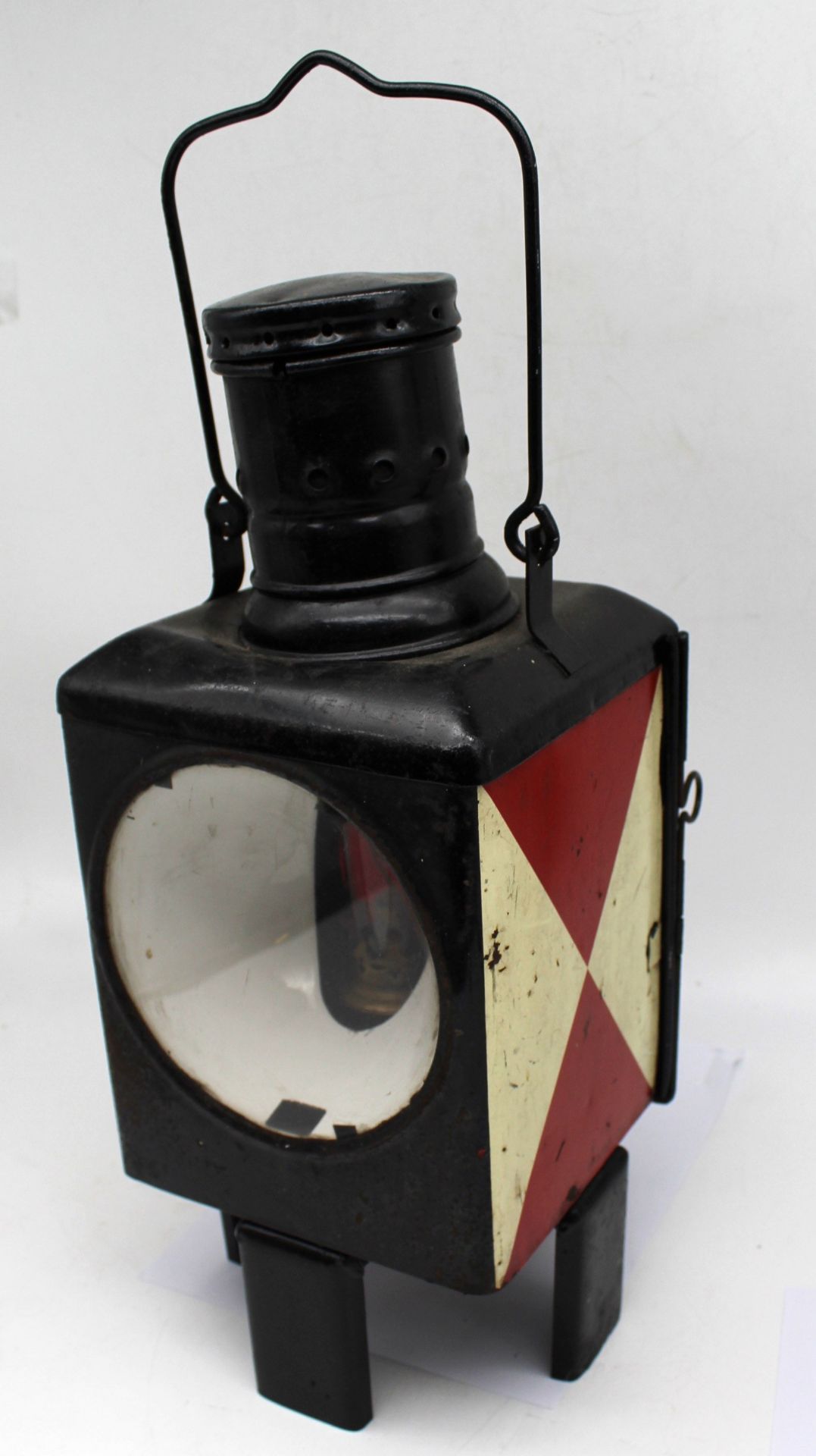 grosse Petroleum Bahnlampe aus Metall