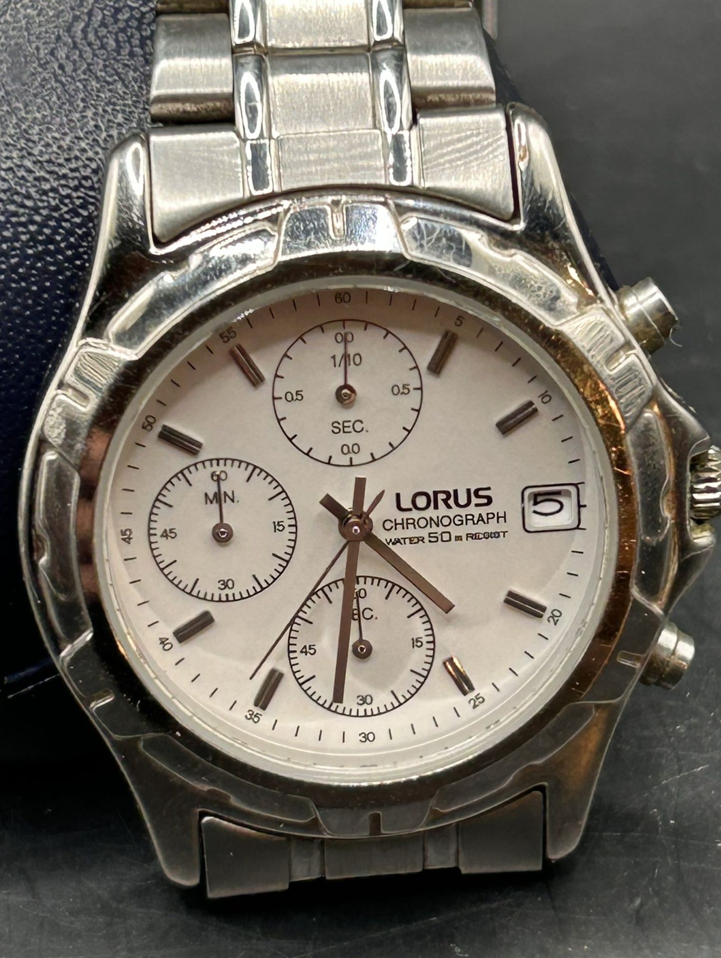 Quartz Armbanduhr Lorus V657- X008 Chronograph Herrenuhr , Stahlband, nicht überrüft