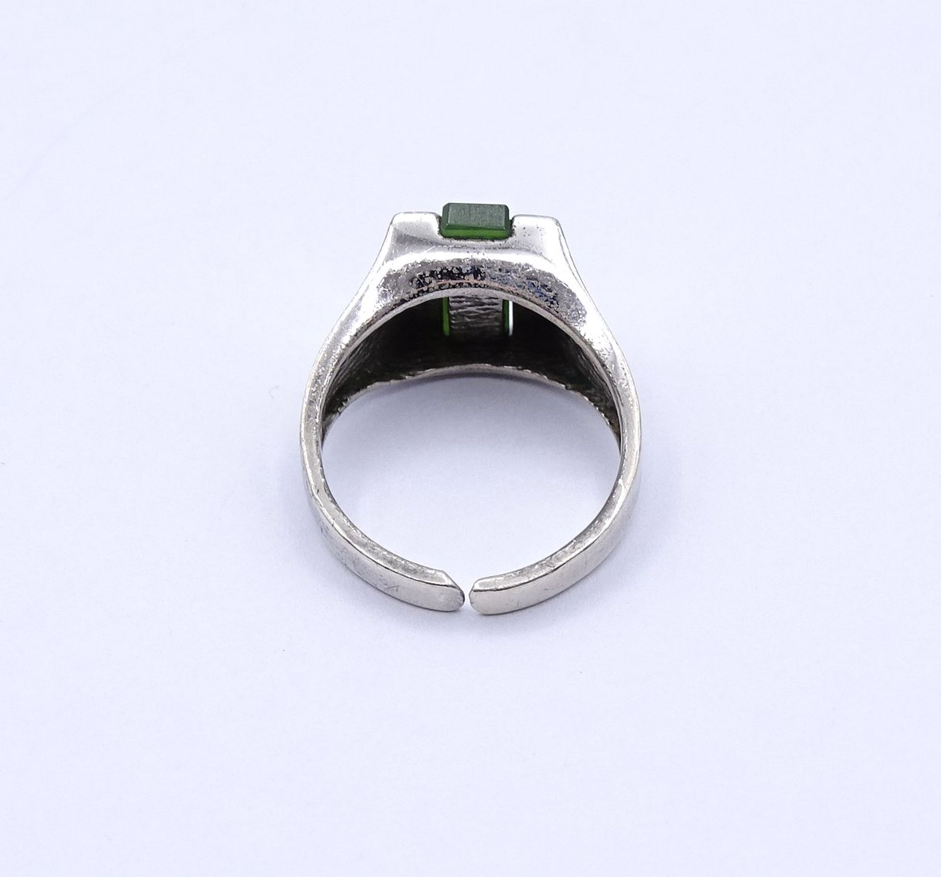 Silberring mit Jade, offene Ringschiene, 4,4g., RG 54 - Bild 4 aus 4