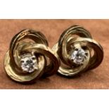 Paar Gold-Ohrstecker-333-, Diamanten, Schieber fehlen, 2,1 gr.