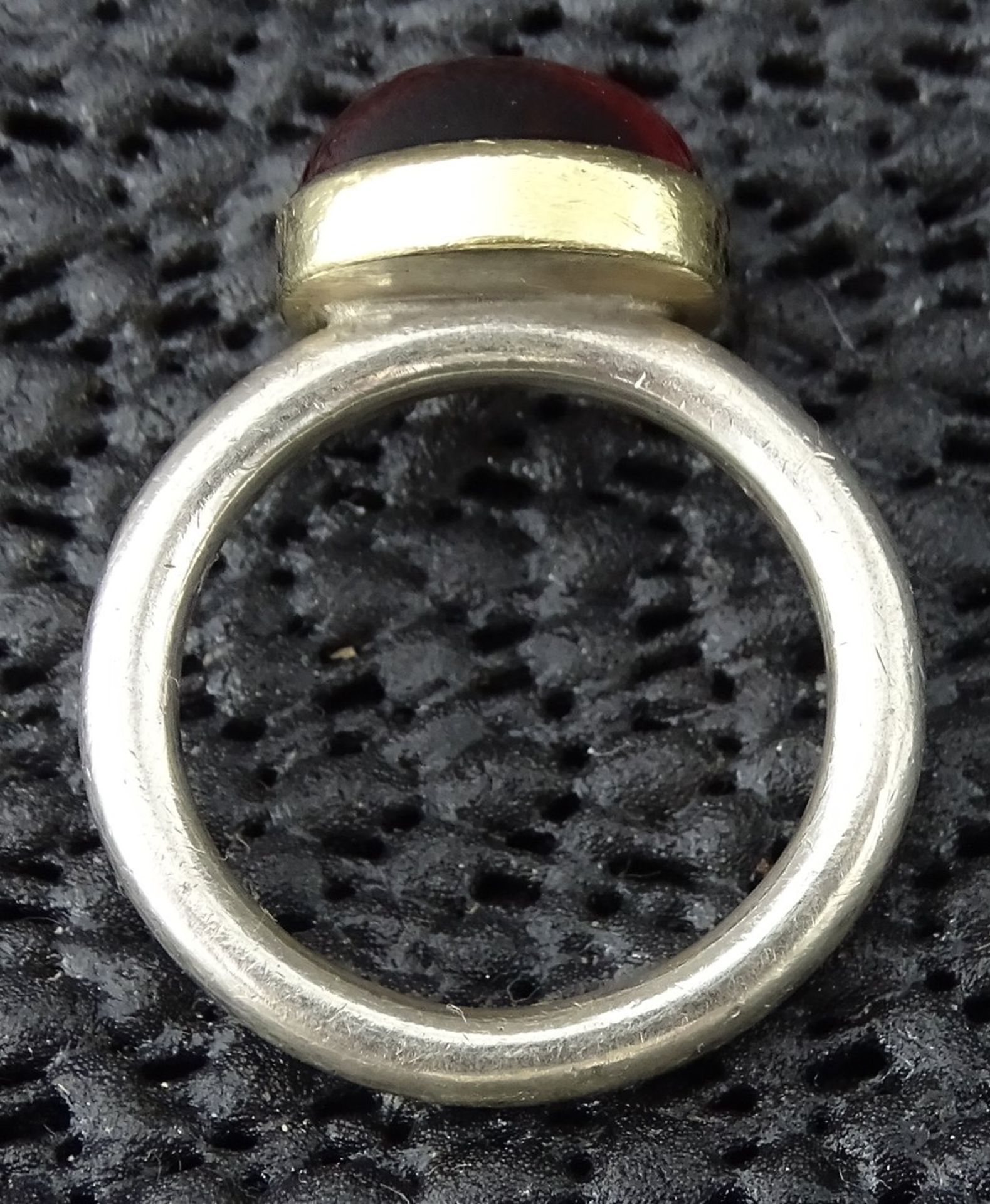 Silberring-925- mit roten Stein, RG 56, 8,1 gr. - Bild 2 aus 4