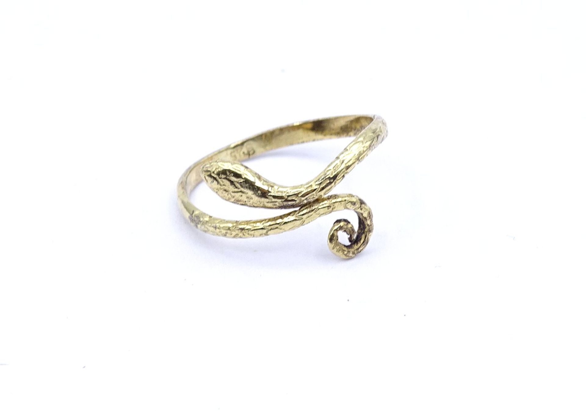 Schlangenring, Silber 925/000 vergoldet, 1,3g., RG 52 (offene Ringschiene)