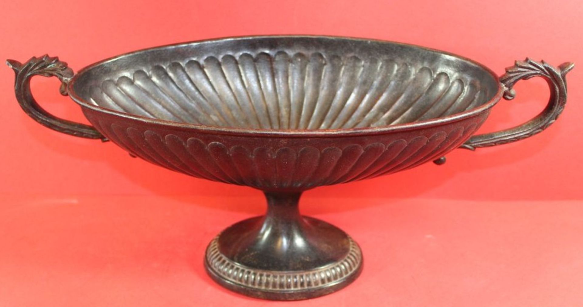 gr. Jardiniere, Metall bronziert, H-19 cm, L-40 cm, B-17 cm