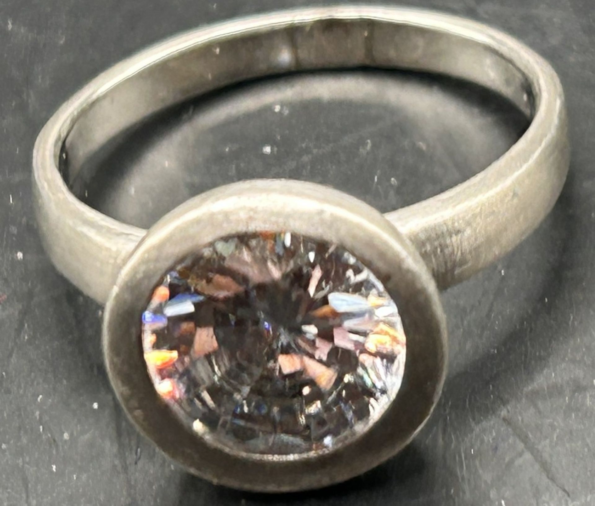 Silberring-925- mit grossen, klaren Stein, RG 61, 6 gr. - Bild 3 aus 4