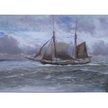 Alfred JENSEN Prof. (1859-1935) "Segelschiff" Öl/Leinen doubliert, gerahmt, RG 60x88 cm