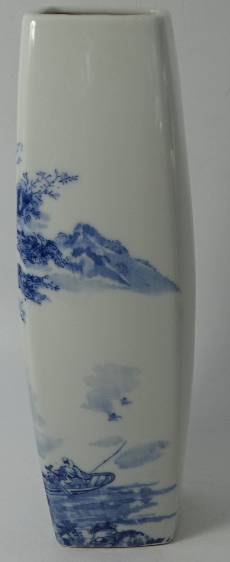 hohe schlanke China Vase mit Blaumalerei, gemarkt, H-29 cm - Bild 3 aus 6