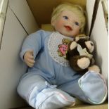 Kathe Hippensteel Puppe in OVP, H-35 cm