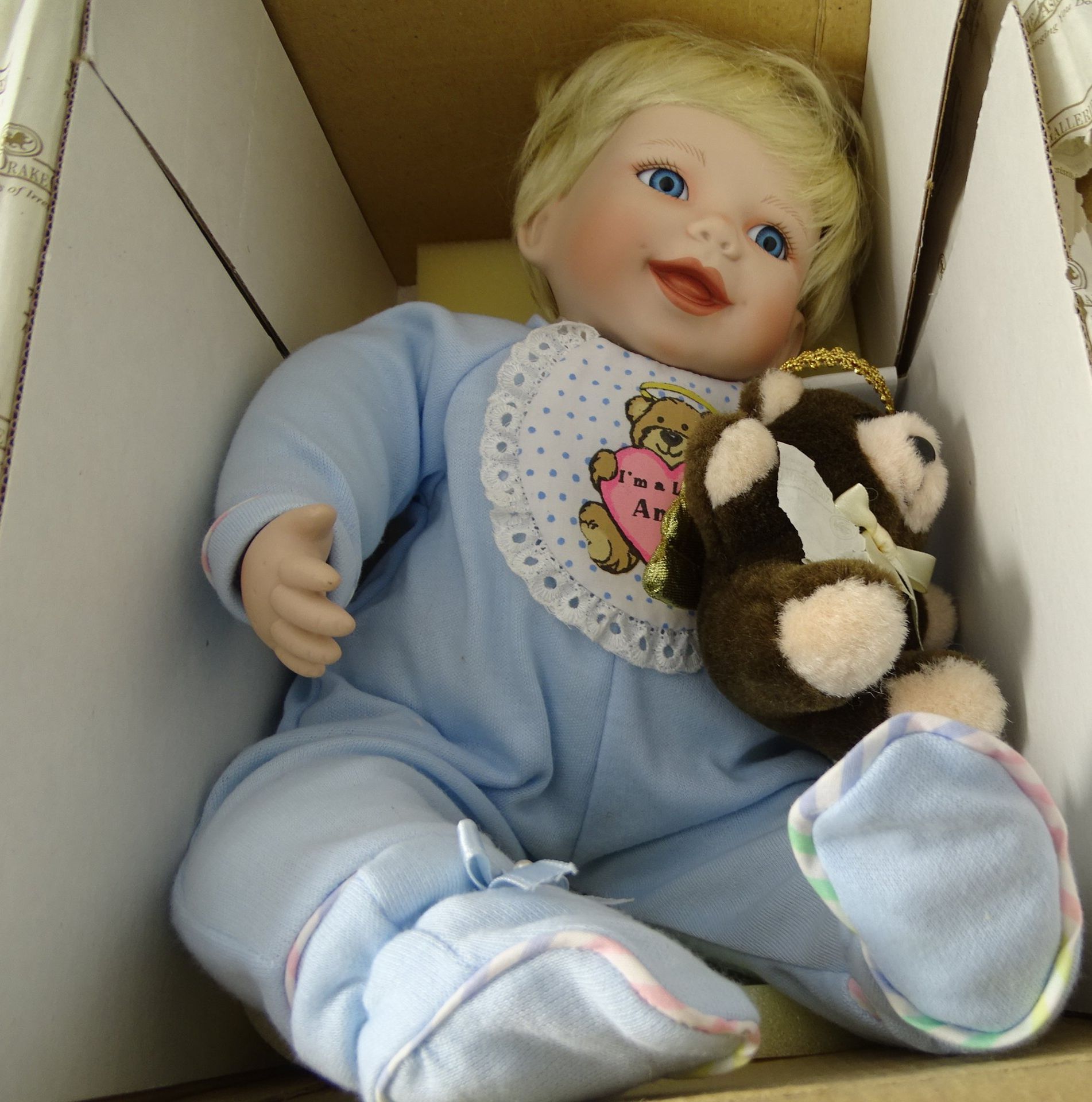 Kathe Hippensteel Puppe in OVP, H-35 cm